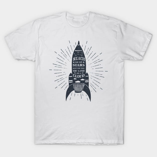 Stars And Rocket T-Shirt by Hastag Pos